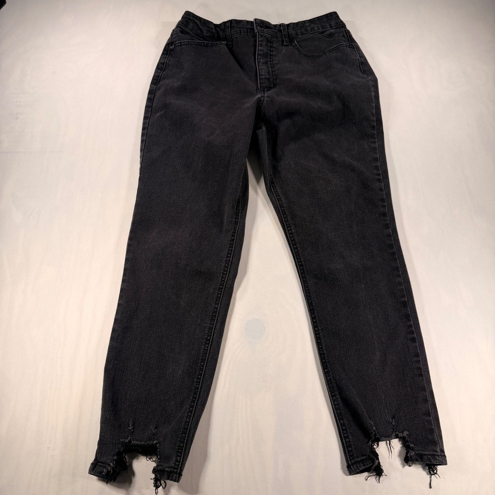 Sofia Jeans Adora Curvy Girlfriend Womens 6 Black Distressed Step Hem High Rise